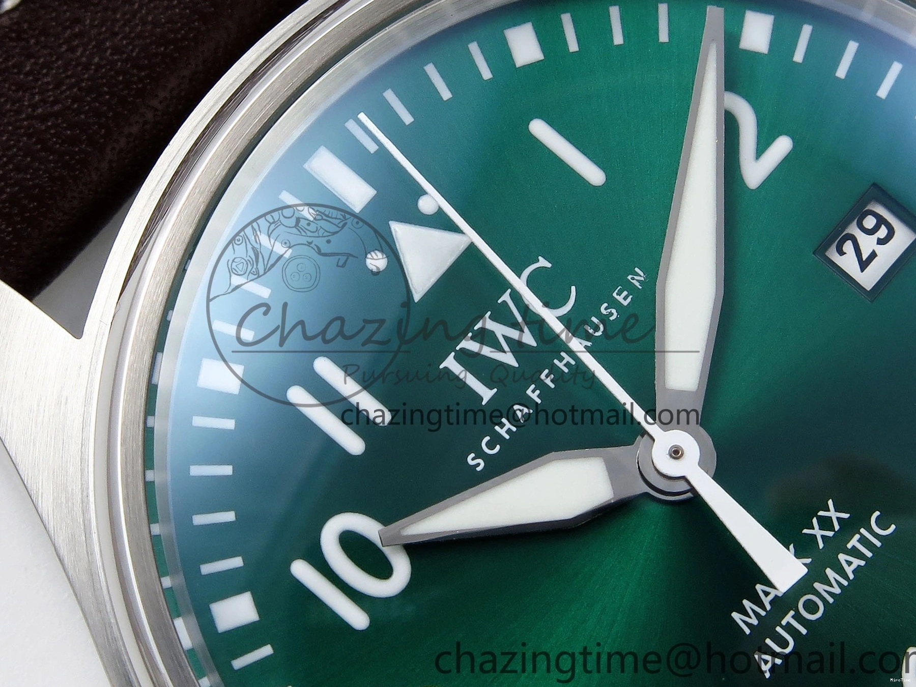 MIROTIME 0511 ZipUp Pilot Mark XX BLSF 1:1 Best Edition Green Dial on Brown Leather Strap MIYOTA 7019